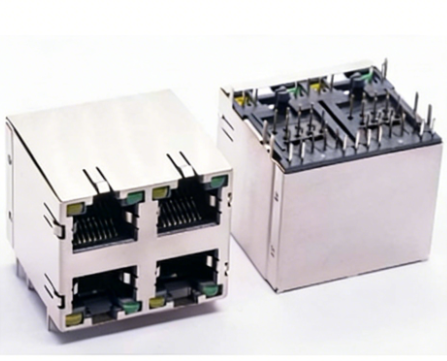 RJ45 Socket[double-layer] ,2x2,With LED lights